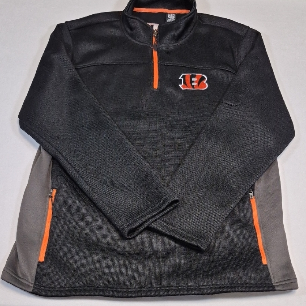 Cincinnati Bengals NFL Team Apparel Mens 1/4 Zip Sweater